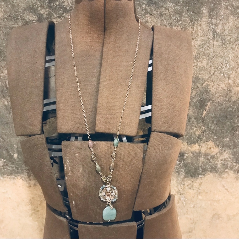 Y2K pendant necklace green